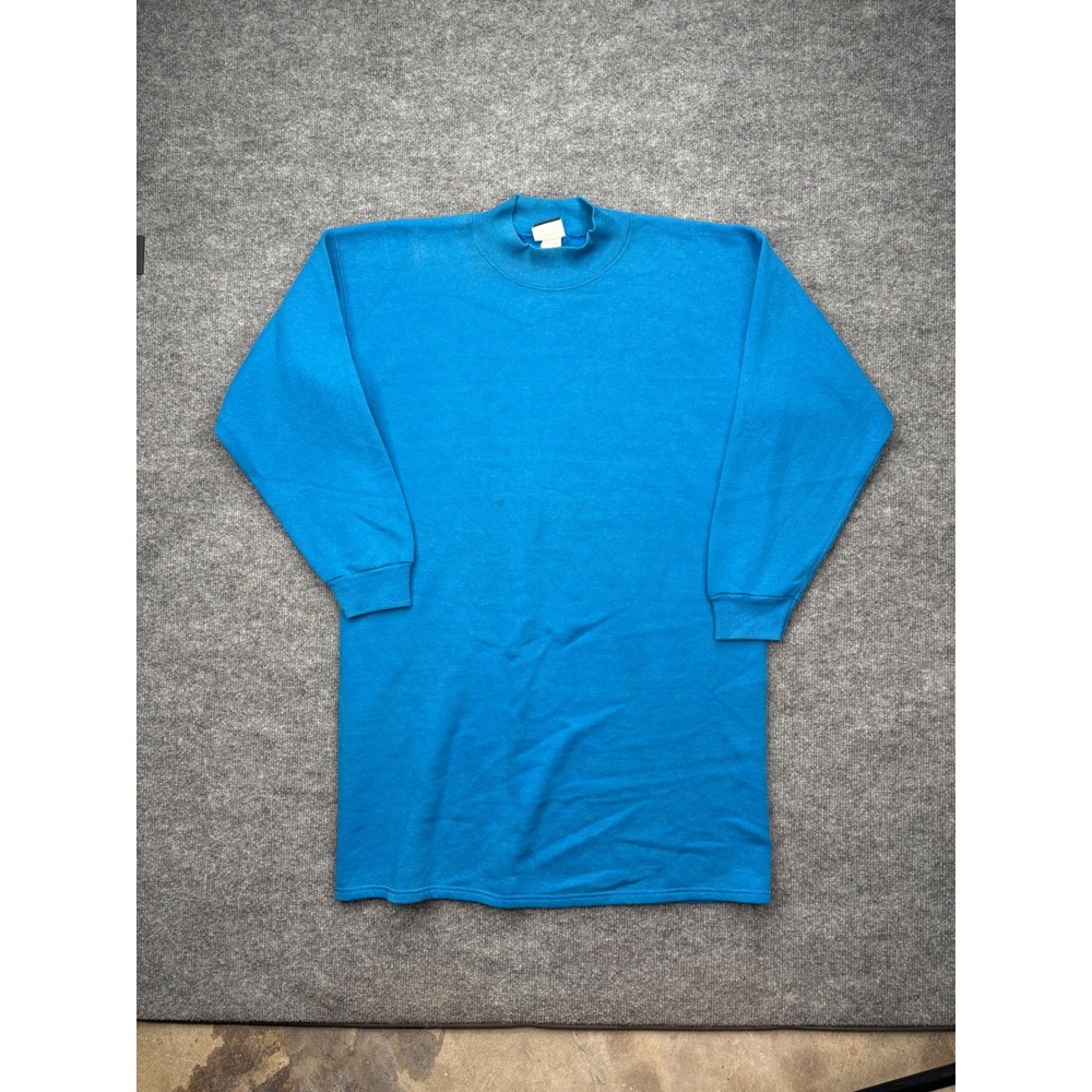 Vintage Sturdy Sweats by Lee Heavyweight Sweatshirt Dress Blue Mock Neck 90s L